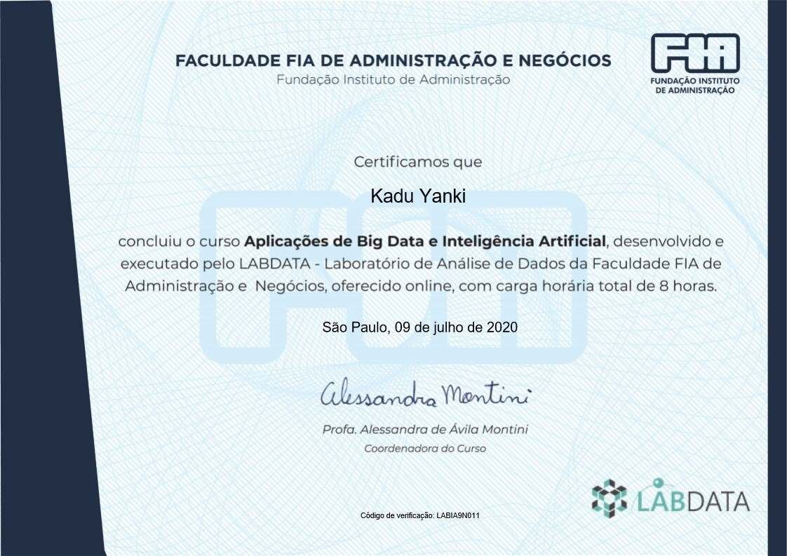 FIA · Aplicações de Big Data e Inteligência Artificial